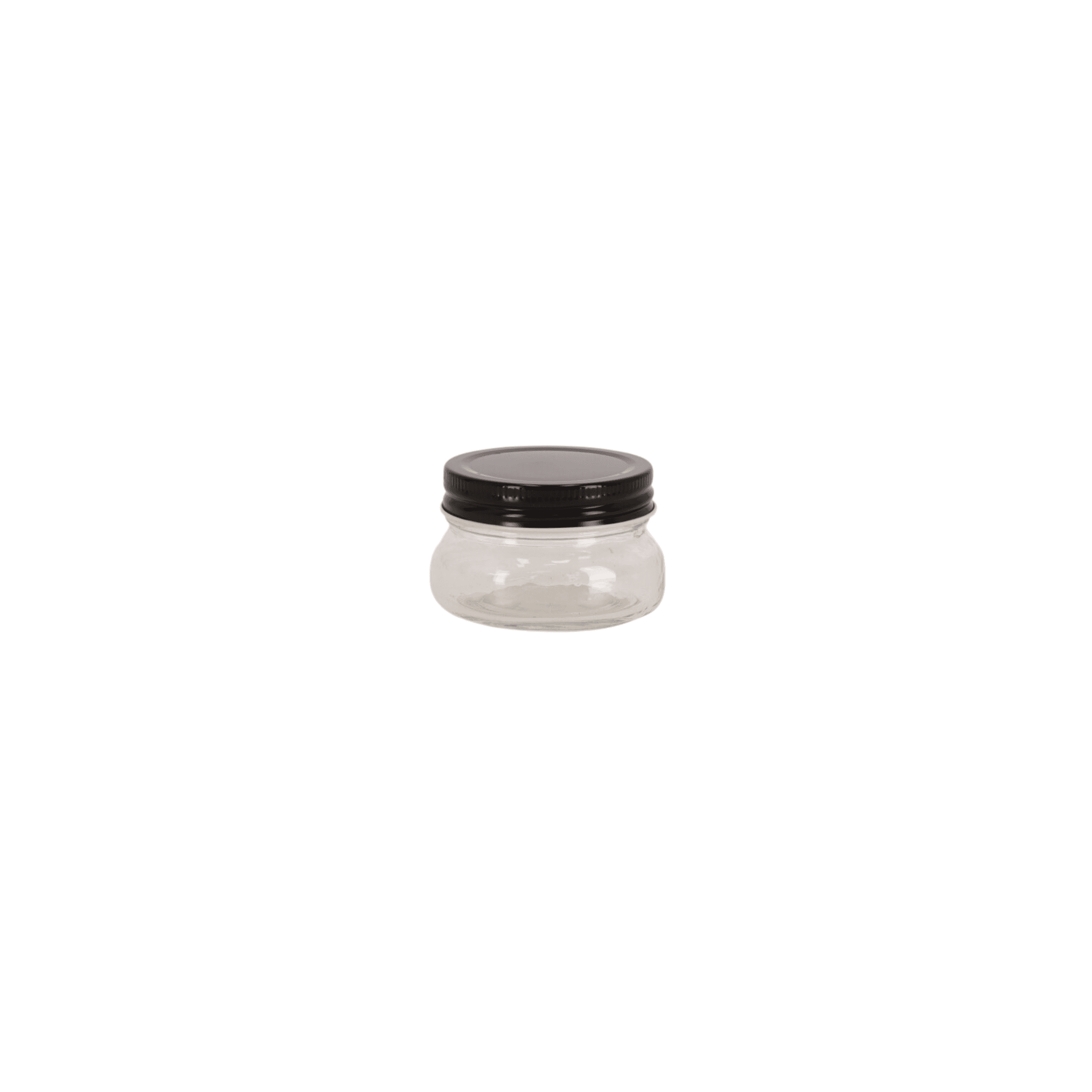 Glass jar for candles with a black cap 150 ml