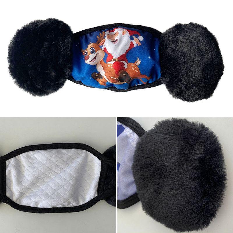 Christmas mask / face mask with ear muffs - Santa Claus