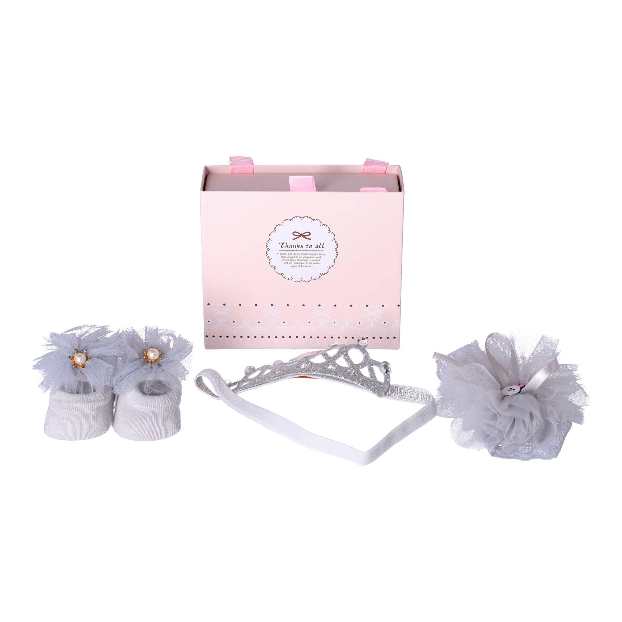 Gift set 3in1 for a newborn baby - light grey