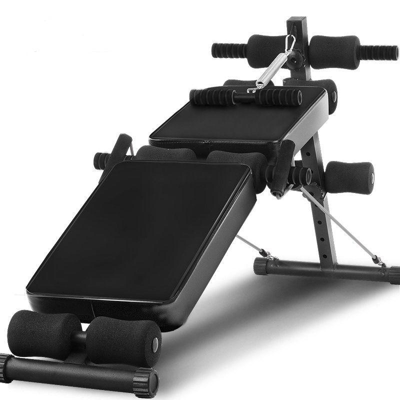 Multifunctional inclined bench for exercising the abdominal muscles - black