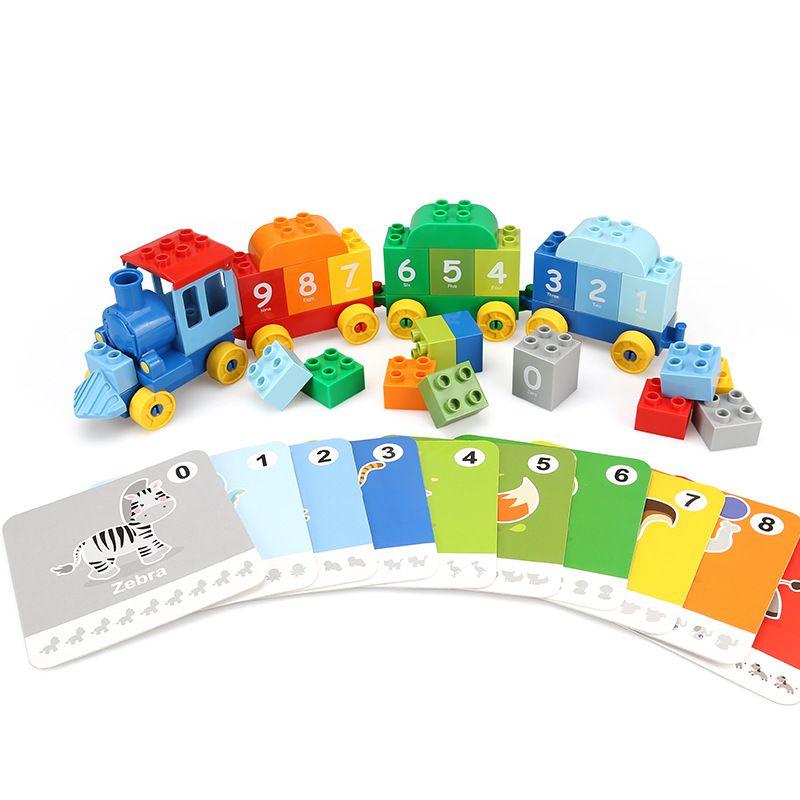 Set of blocks - train with numbers (31 Pads + 10 Cards)