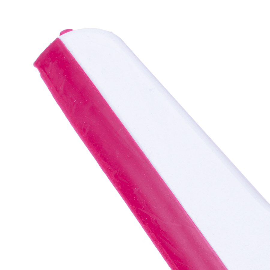 Window squeegee, silicone rubber with handle - pink