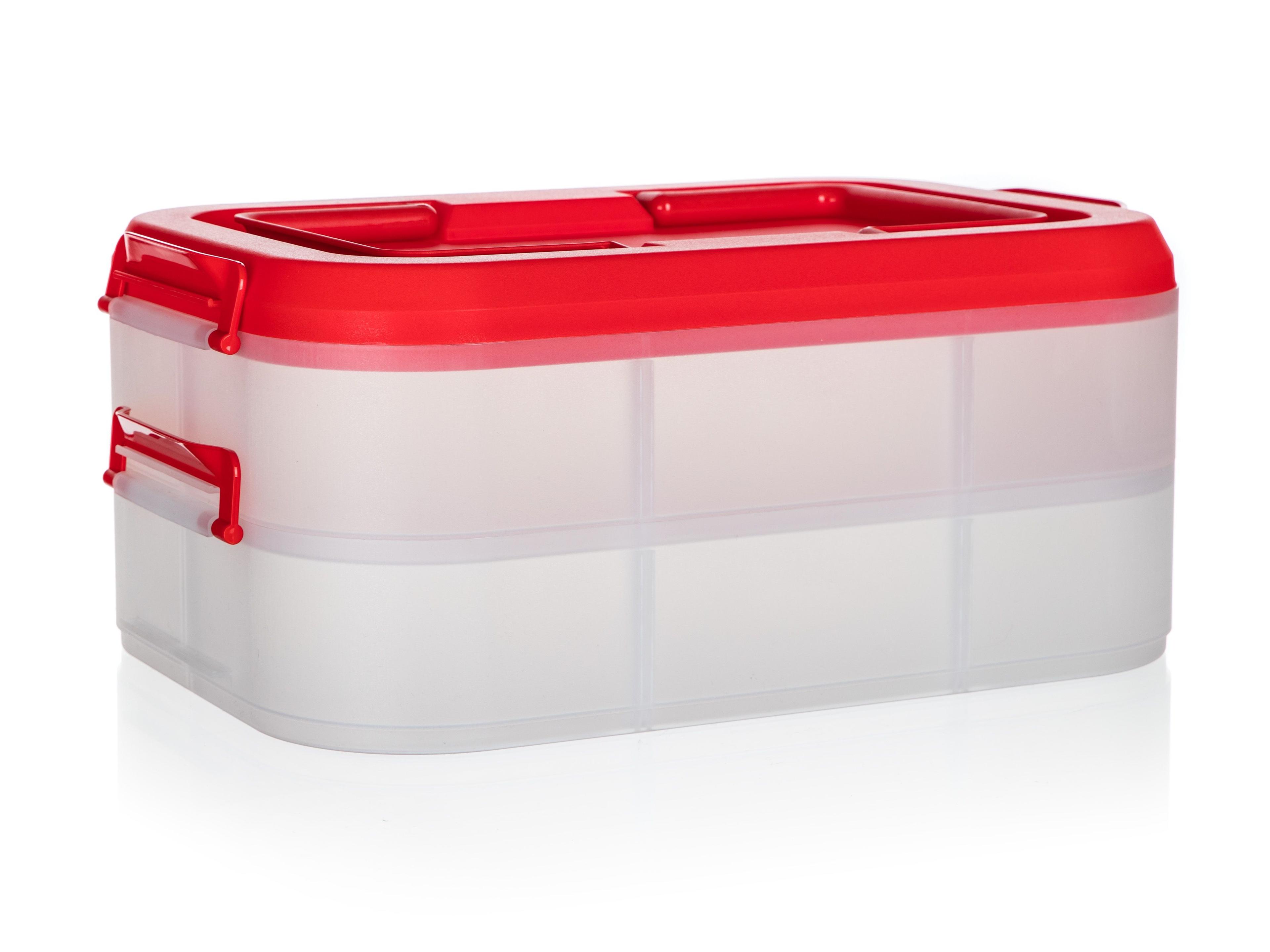 Party box pojemnik na ciasto CULINARIA 40 x 28 x 17,8 cm, czerwona pokrywa