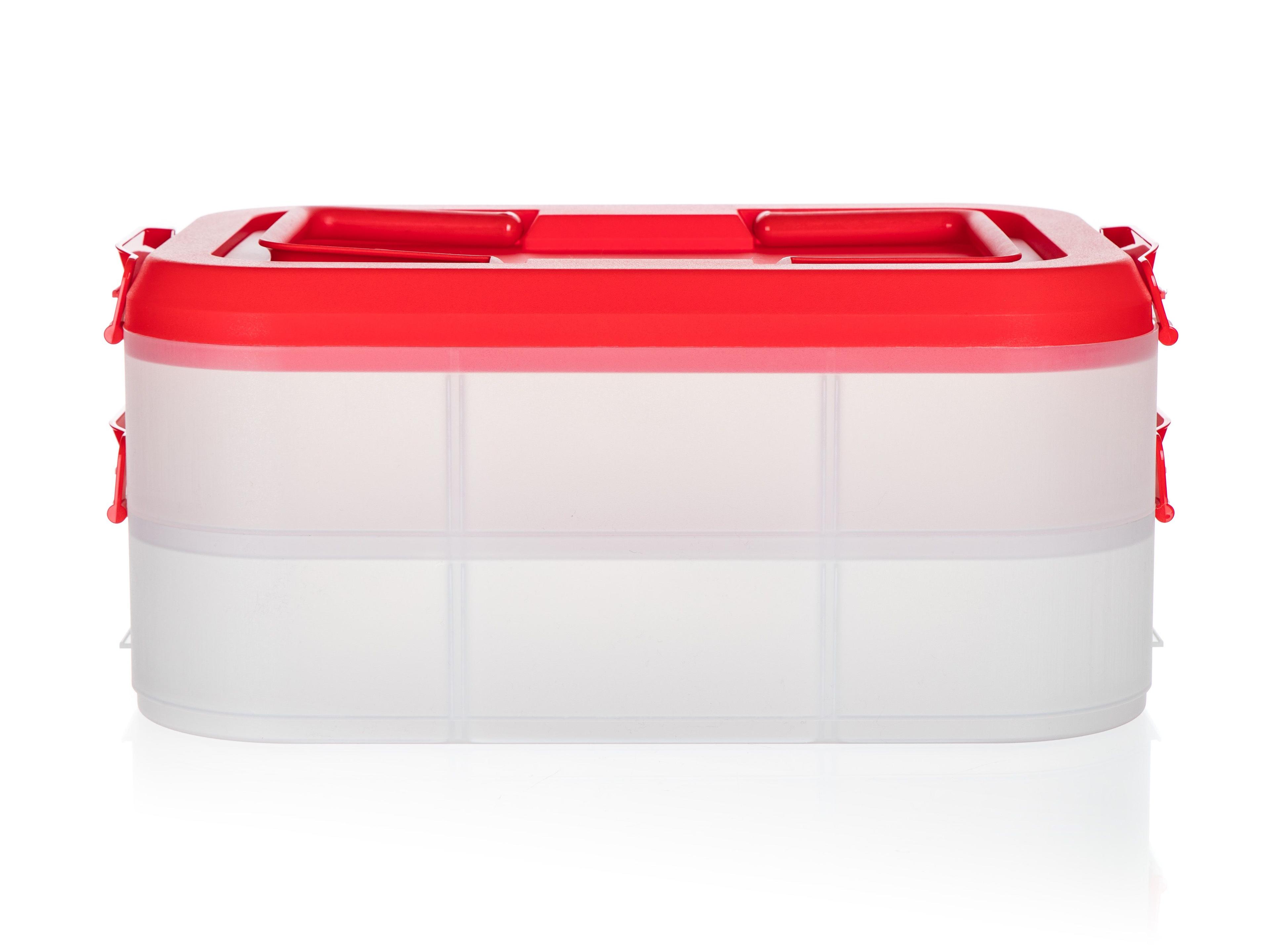 Party box pojemnik na ciasto CULINARIA 40 x 28 x 17,8 cm, czerwona pokrywa