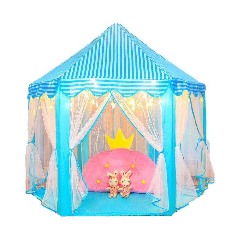 Sześciokątny namiot dla dzieci do domu / ogrodu - niebieski
