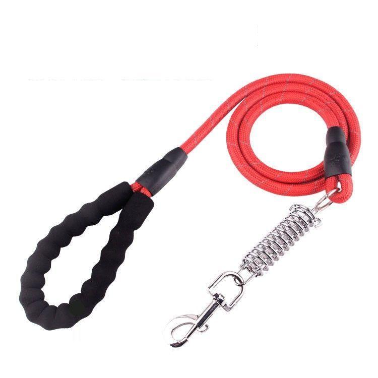 Lanyard with shock absorber - red