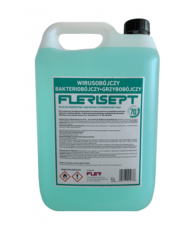Płyn do higienicznej dezynfekcji powierzchni oraz rąk Flerisept - 5 L z olejkiem z Eukaliptusa