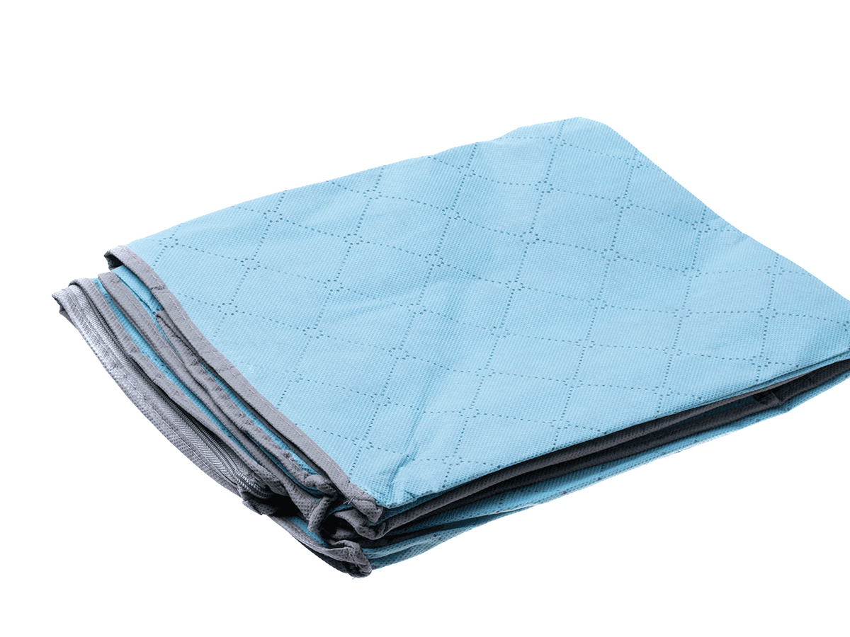 Container cover for bedding blanket clothes - light blue small