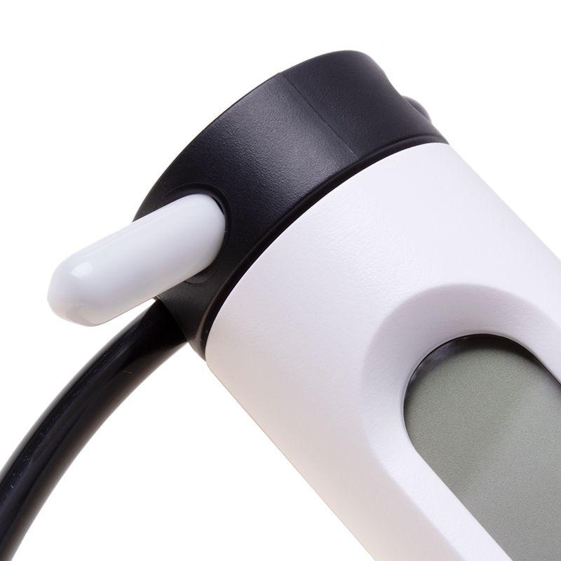 Professional skipping rope with electronic LCD counter - black and white