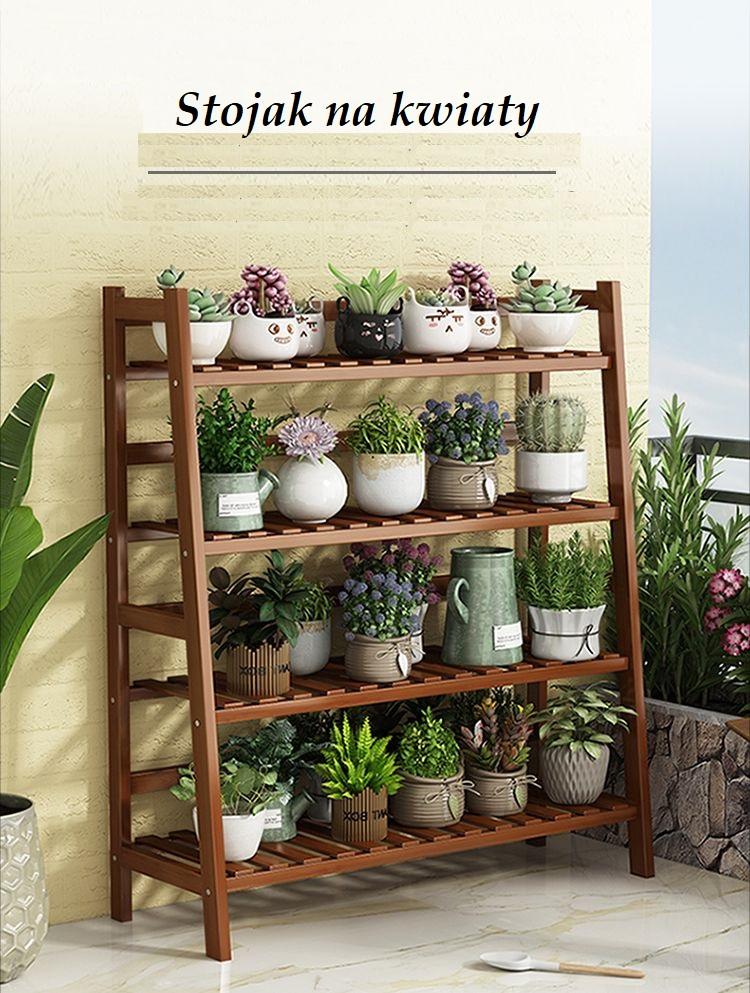 Multi-level trapezoidal shelf, flower stand / 4-level flower stand, 50 cm.