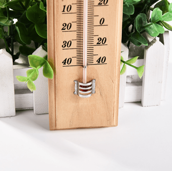 Wooden wall thermometer