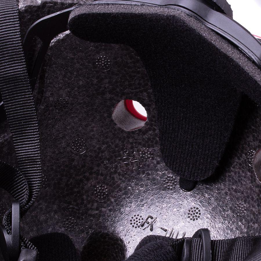 Helmet + protectors for roller / skateboard / bike - red and black, size M