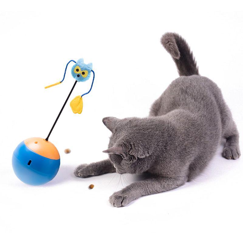 Zabawka dla kota interaktywna 3w1 z laserem - niebieska