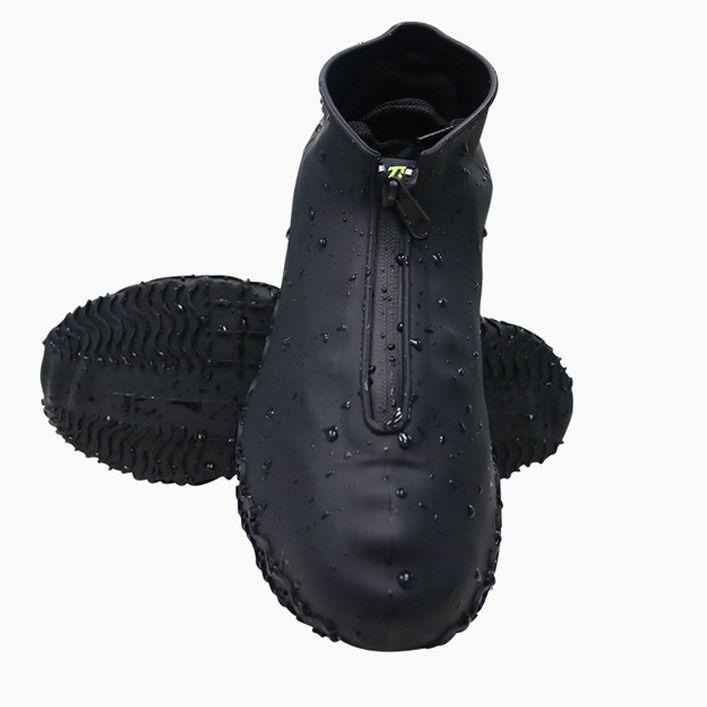 Rubber waterproof shoe covers with zipper size "40-44" - black