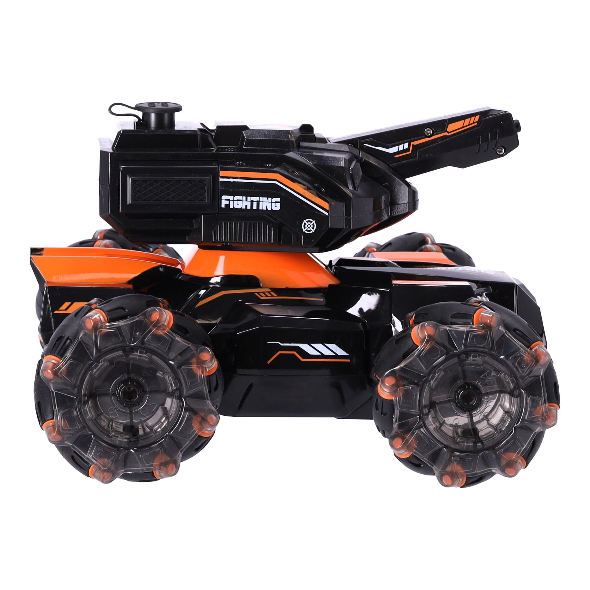 Car, RC stunt tank with water bomb UKC041B, gesture-controlled, controller, remote control - orange.