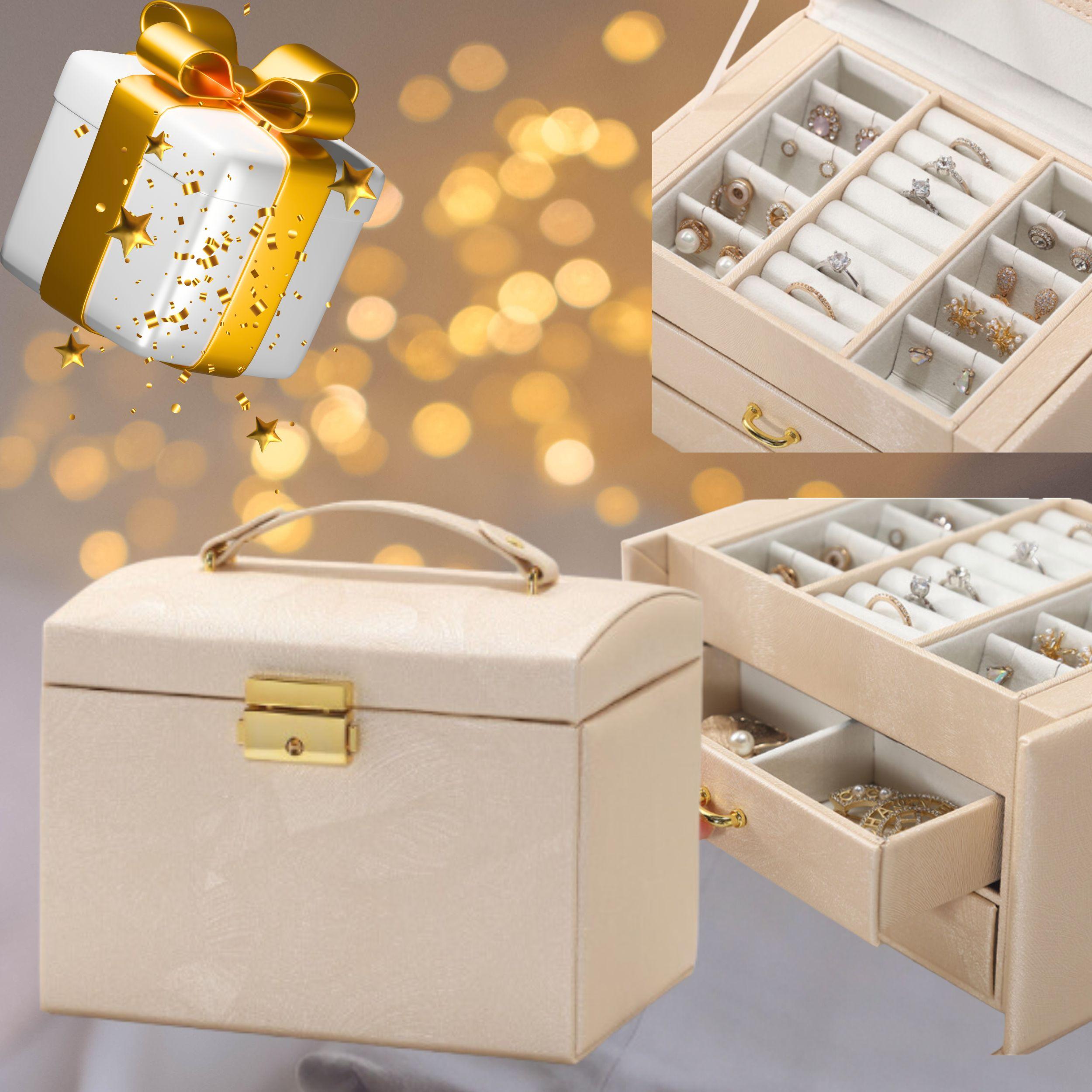 A multi-level casket, a jewelery box - gold