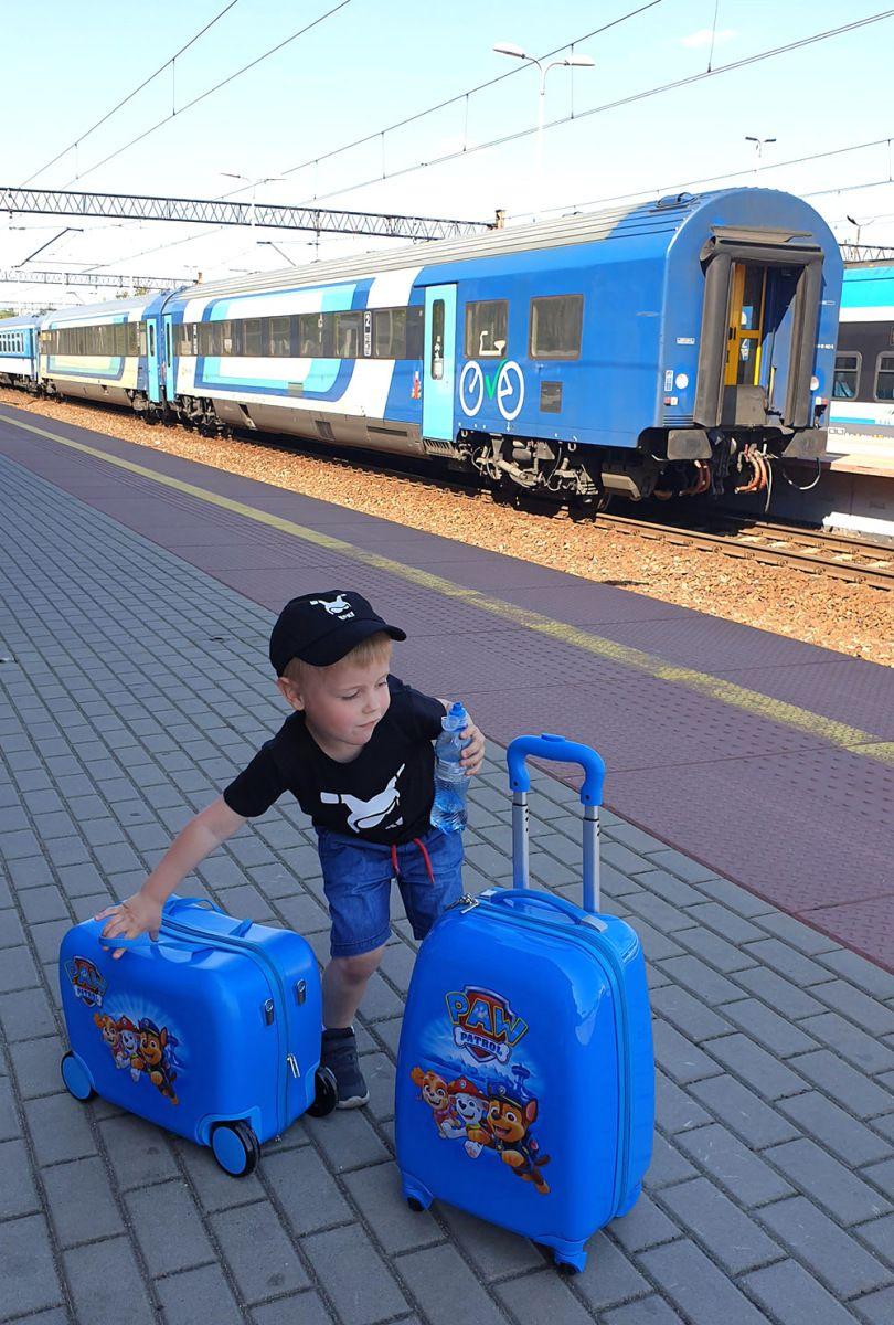 Jeżdżąca walizka podróżna Psi Patrol - niebieska mała