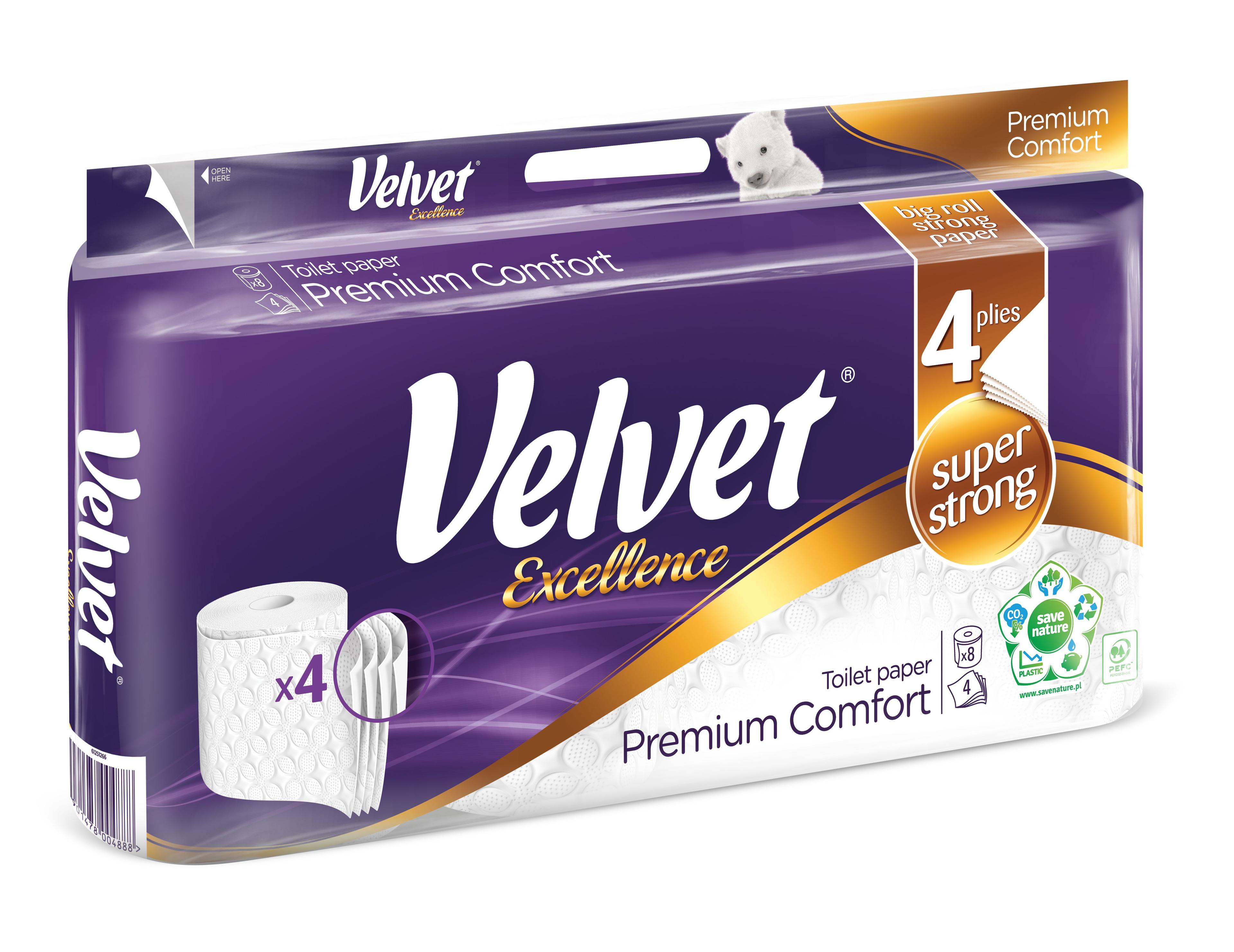 Papier toaletowy Velvet Excellence Premium Komfort - 8 rolek