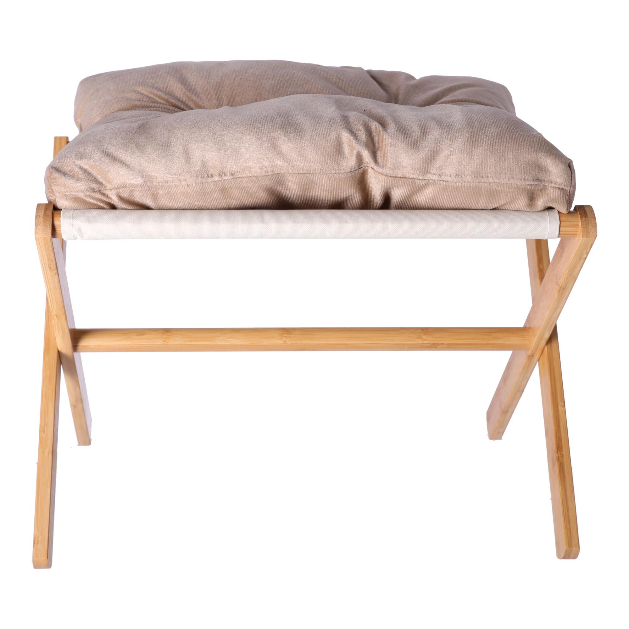 Bench, pouffe with a seat - light brown, large
