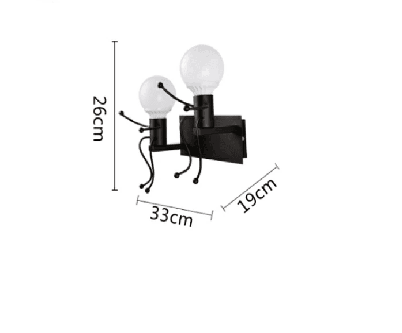 Lampa ścienna podwójna / Kinkiet Loft podwójny - czarna, typ II