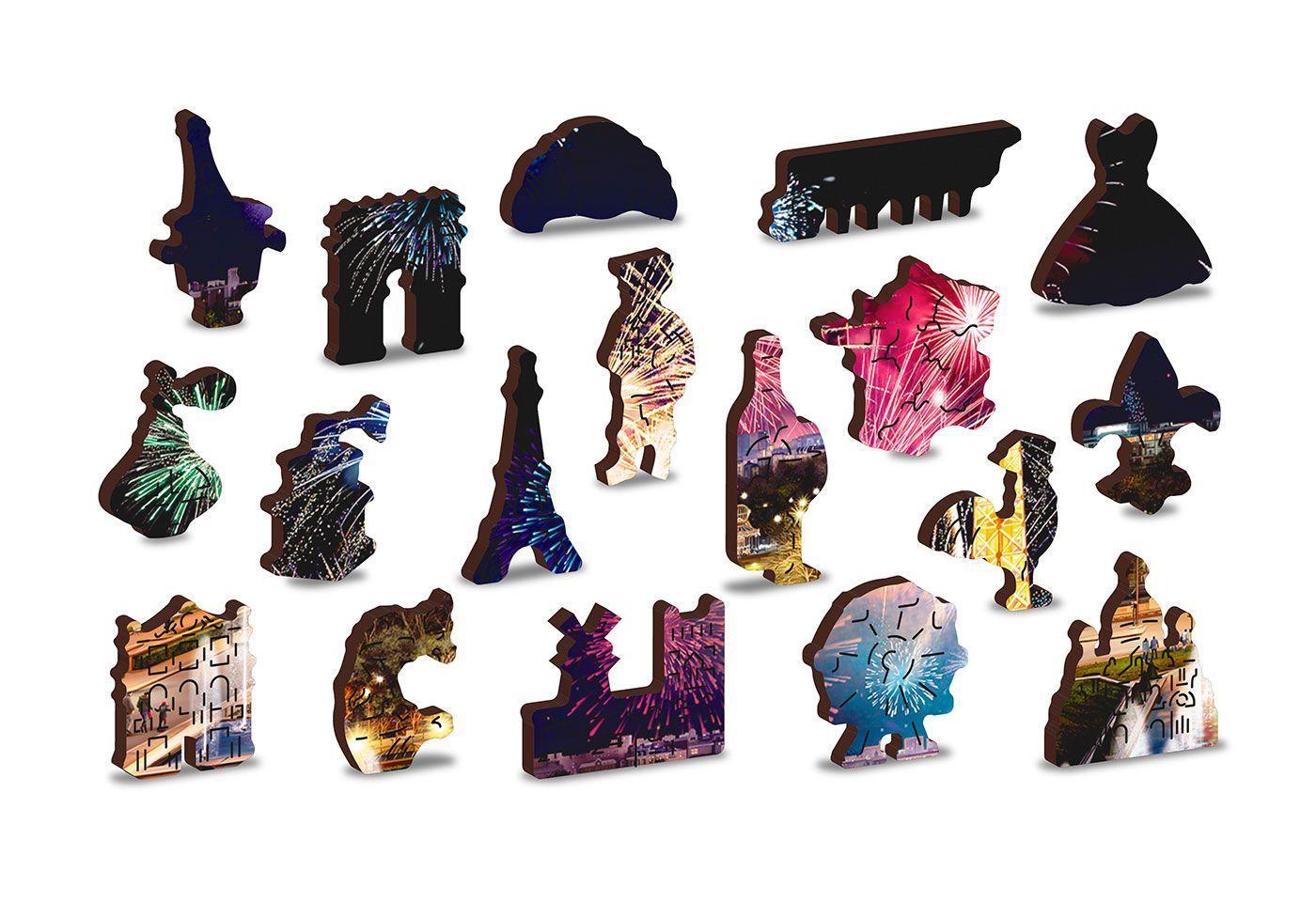 Drewniane Puzzle z figurkami – Paryż nocą rozm. L, 505 elementów
