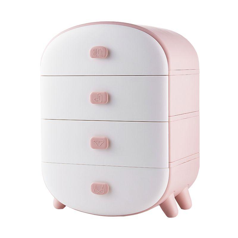 Cabinet with drawers for underwear - pink, 4 drawers