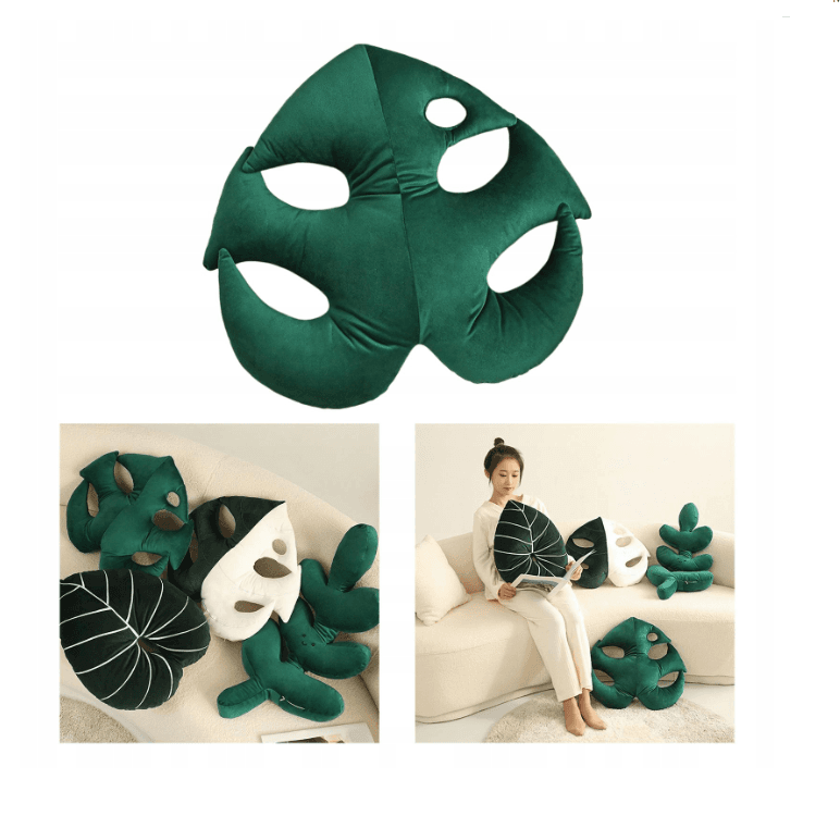 Decorative plush cushion in the shape of a leaf - type  3