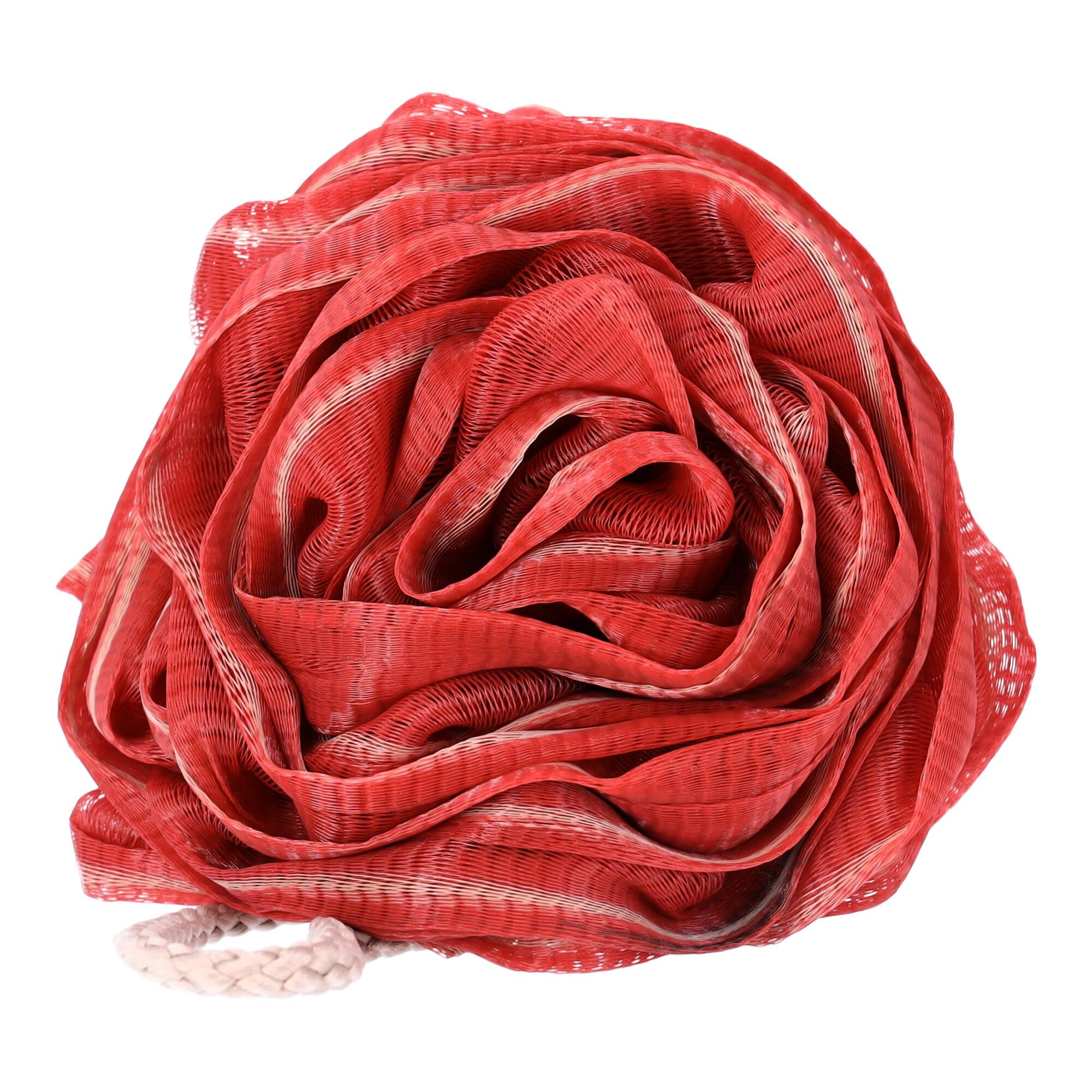 Washcloth, rose-shaped bath sponge - red