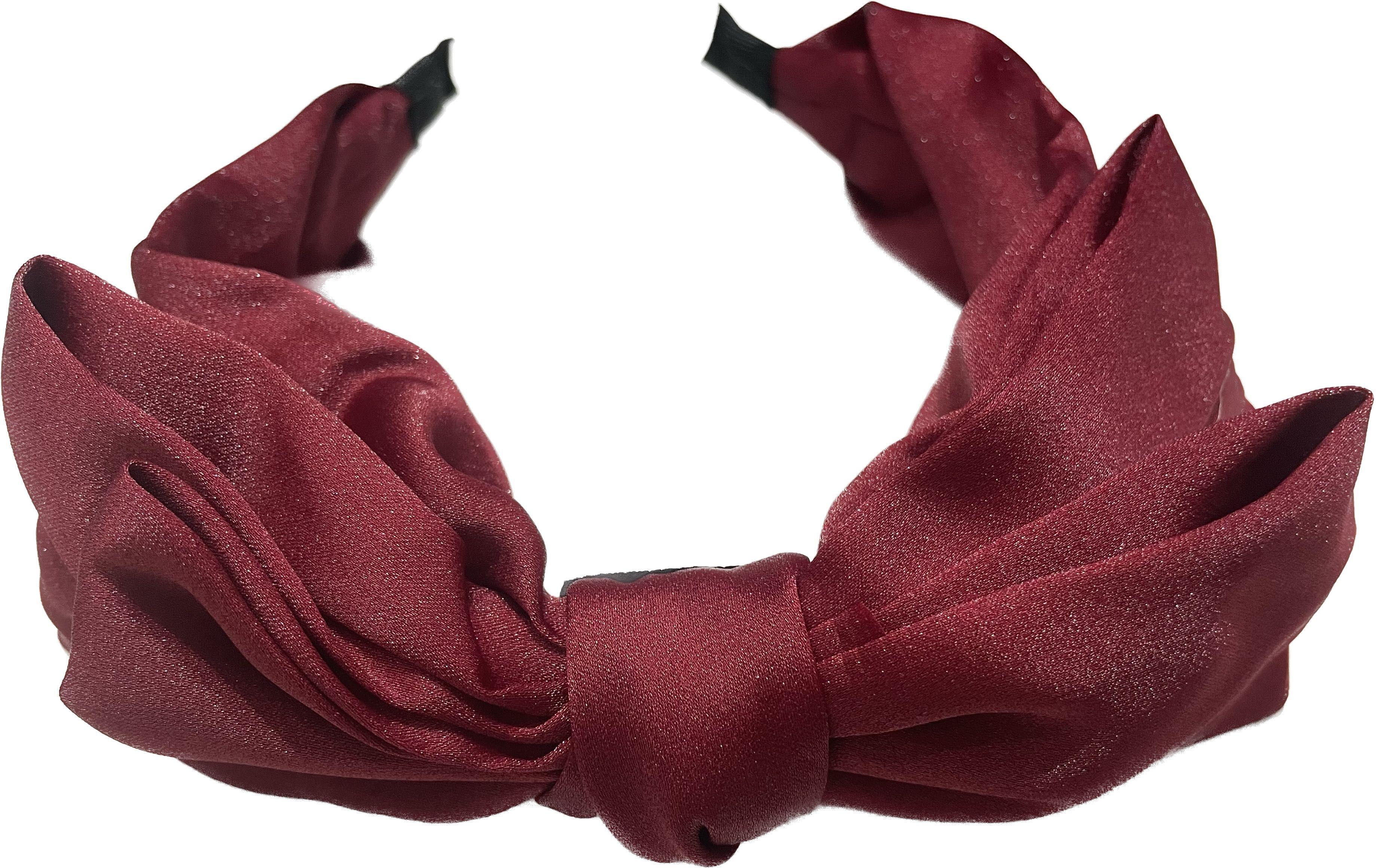 Hair band with a decorative large double BLING bow - red