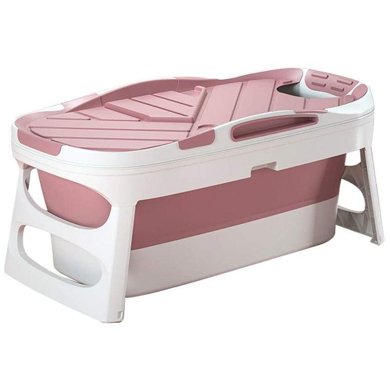 Foldable bath tub with cover - pink