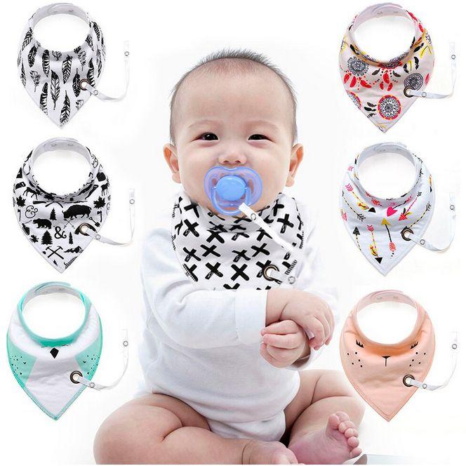 Scarf / bib with a pacifier hanger - cream