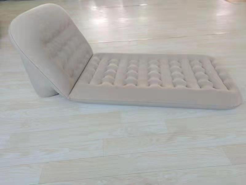 Inflatable bed with backrest, daybed - color creamy
