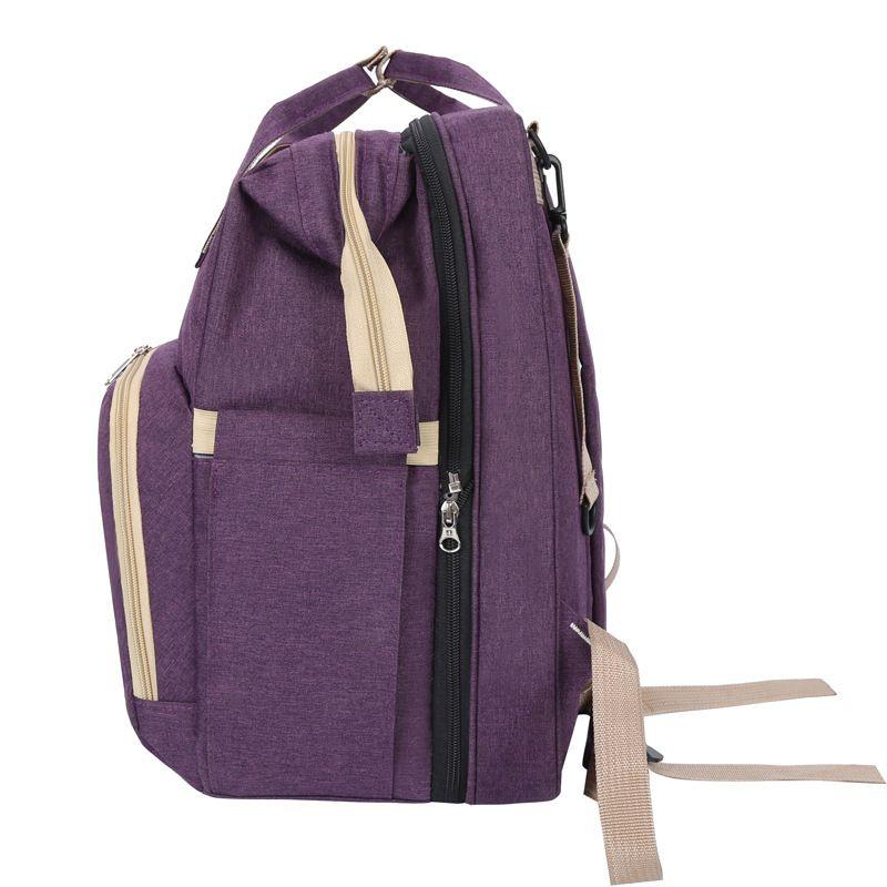 Multifunctional backpack / bag for mum with sleeping function - purple