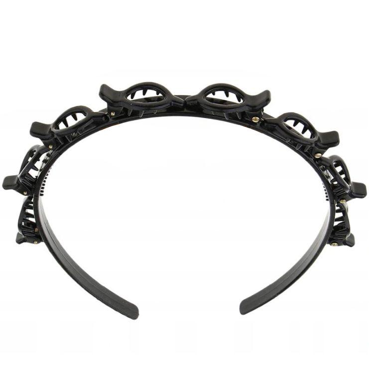 Headband with hairpins - black