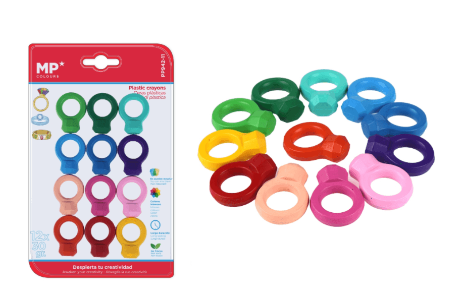 Children's candle crayons - rings, 12 colors