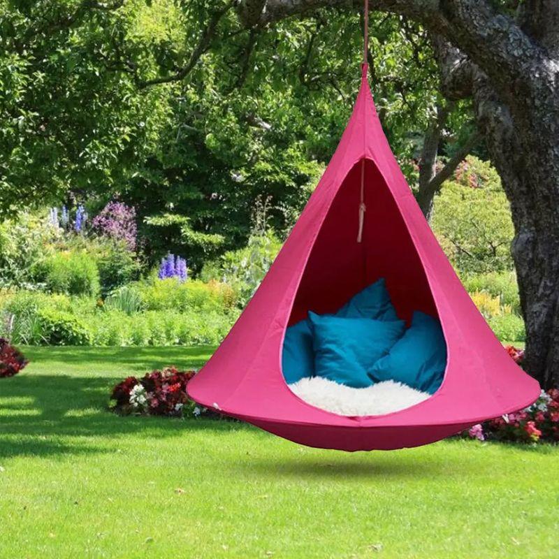 Hanging cocoon / tent - dark pink, 150 x 150