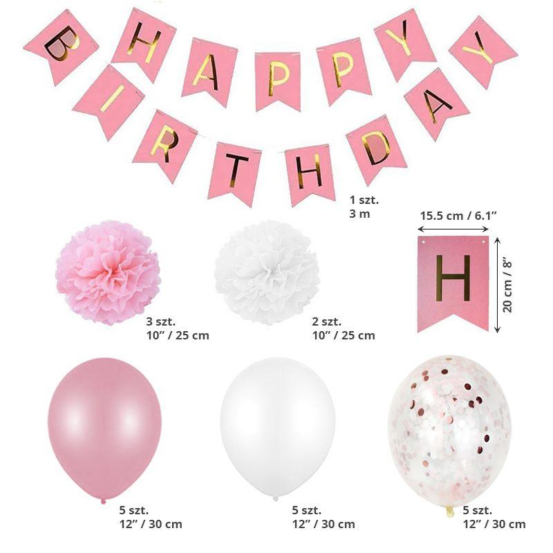 Birthday decoration for a girl - pink