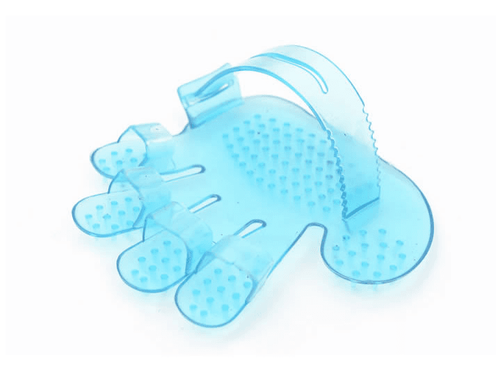 Dog massage and bathing glove - blue