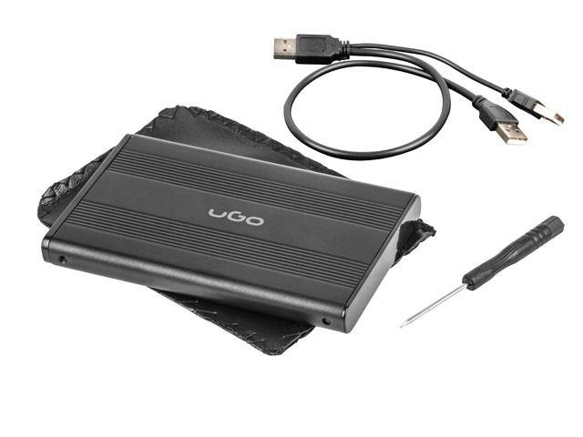 Obudowa UGO UKZ-1003 (2.5"; USB 2.0; Aluminium; kolor czarny)