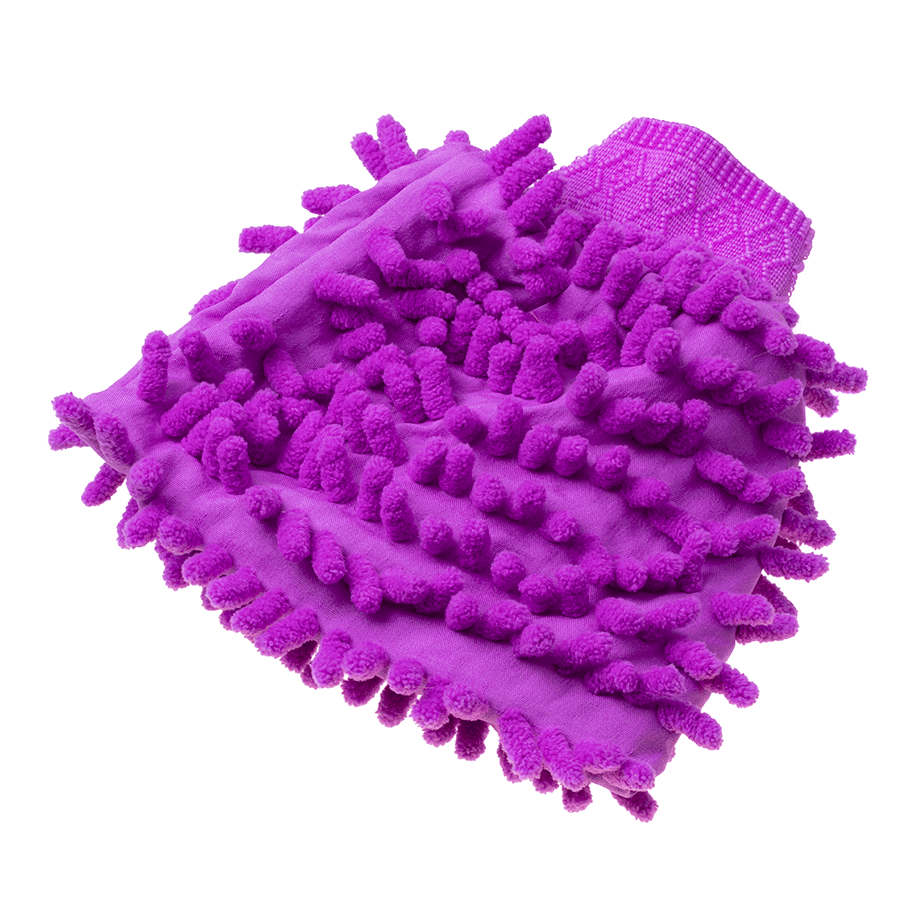 A microfiber glove for washing a car - purple
