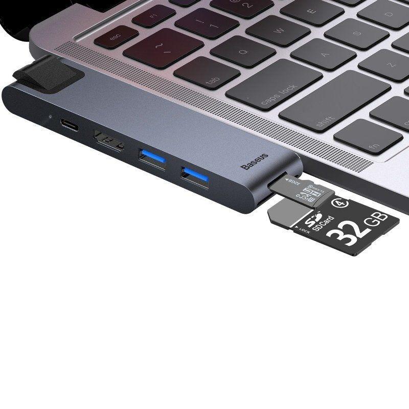 Hub Baseus CAHUB-L0G (2x USB 3.0; kolor szary)