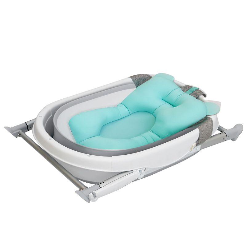Baby folding bath tub with a pillow in color mint - grey