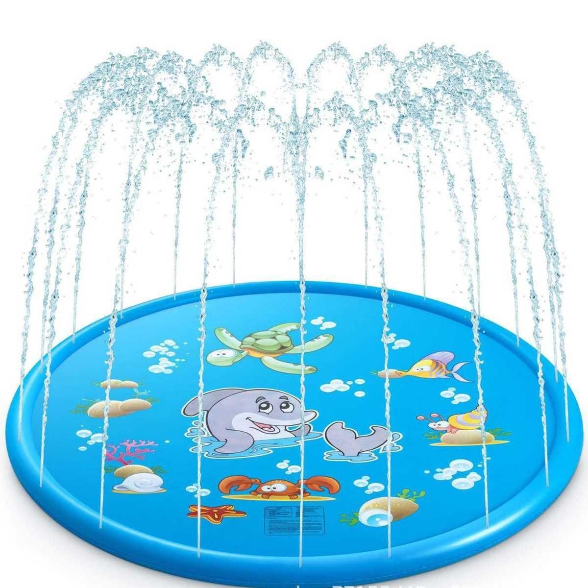 Children's pool with a fountain, garden mat - underwater world