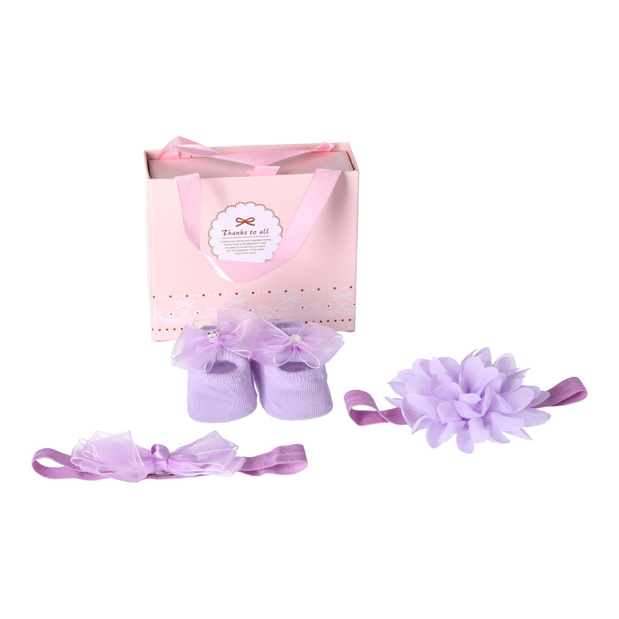 Gift set 3in1 for a newborn baby - purple