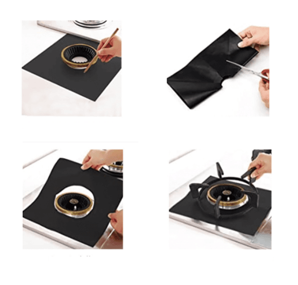 Teflon mat for a gas stove 1 pcs. - black
