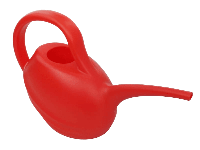 Konewka plastikowa z  długa i wąską szyjką, mała - 2L Czerwona