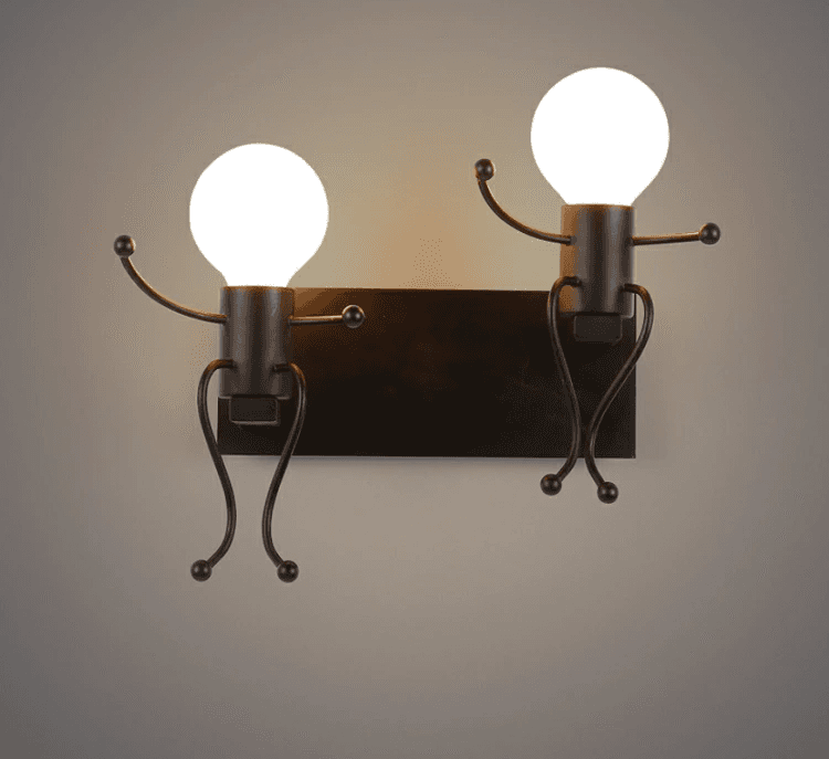 Lampa ścienna podwójna / Kinkiet Loft podwójny - czarna, typ II