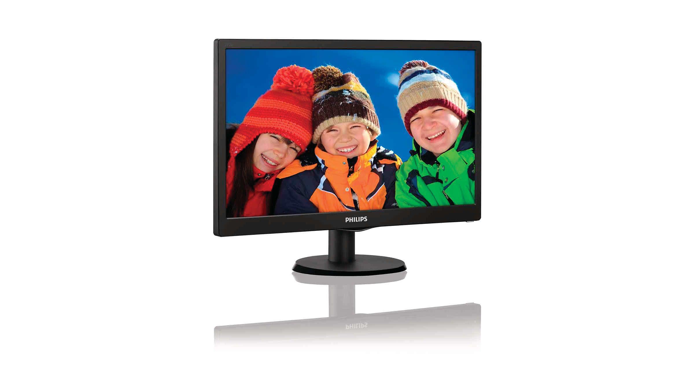 Monitor Philips 193V5LSB2/10 (18,5"; TN; 1366x768; VGA; kolor czarny)