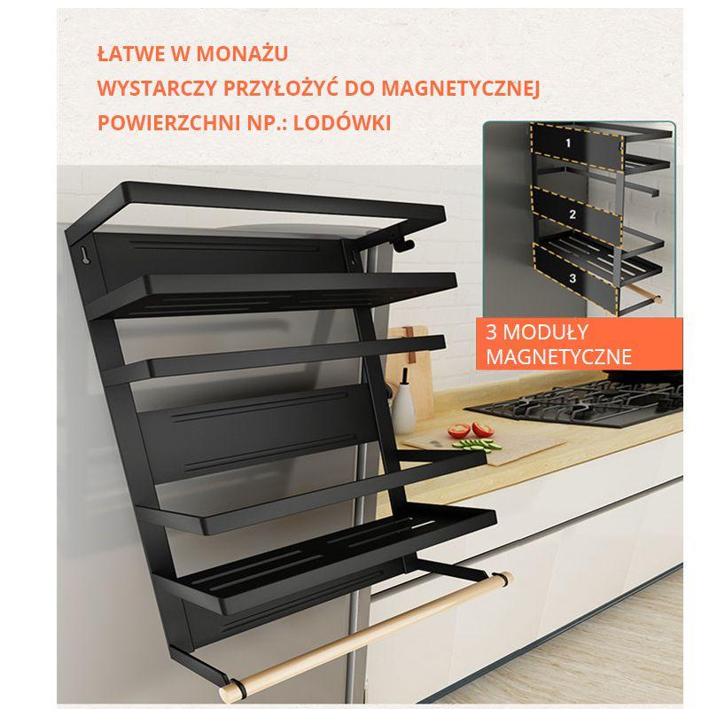 Magnetic organizer for kitchen accessories - three-level