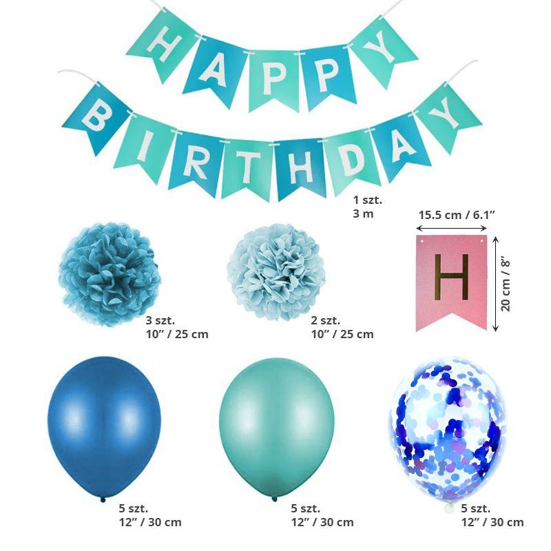 Birthday decoration for boy's - turquoise